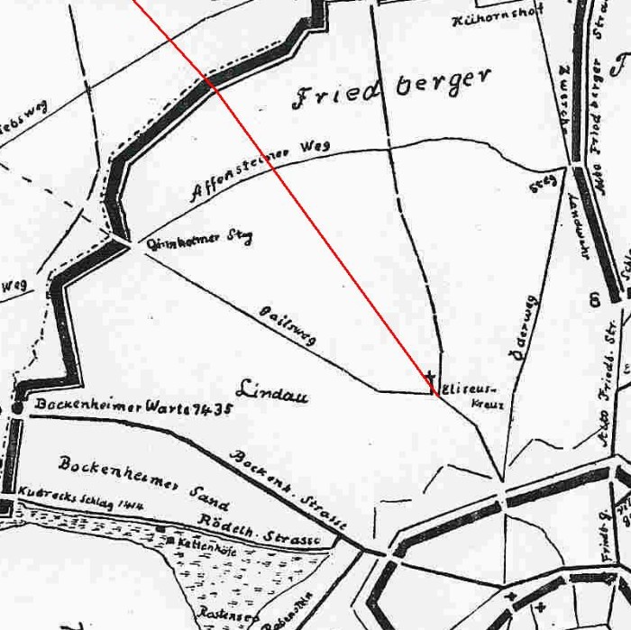 Karte der Frankfurter Landwehr von Pelissier